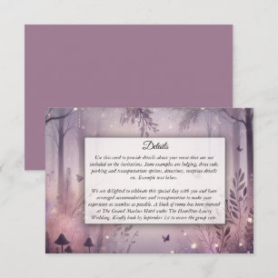 Tarjeta De Recepción Ethereal Fairy Lights Forest Boda