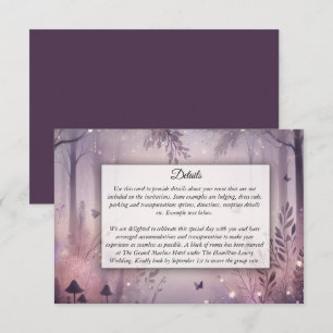 Tarjeta De Recepción Ethereal Fairy Lights Forest Boda