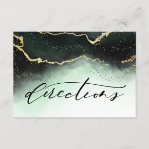 Tarjeta De Recepción Ethereal Mist Ombre Boda Esmeralda Direcciones