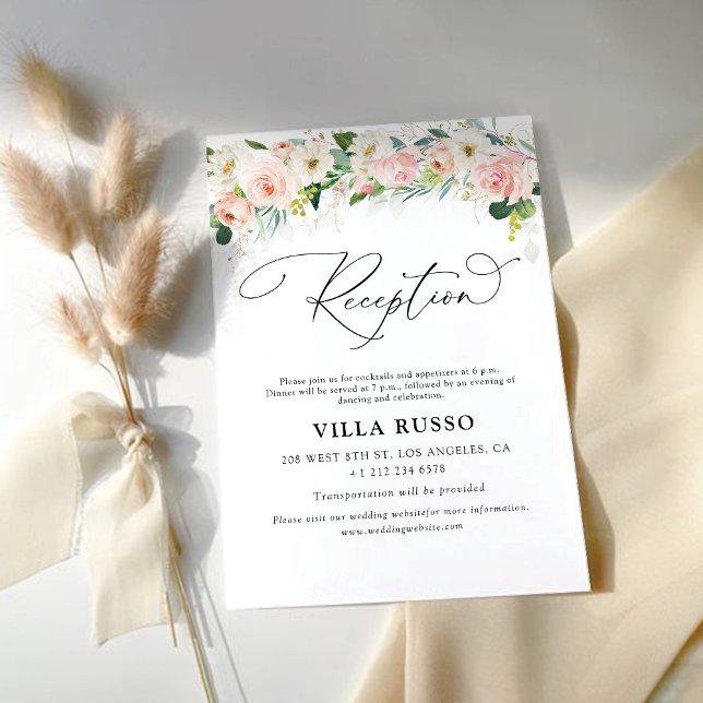 Tarjeta De Recepción Ethereal Rubor Wedding Reception Card (Subido por el creador)