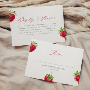 Tarjeta De Recepción Etiqueta de ducha de exhibición de fresa Berry ena