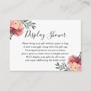 Tarjeta De Recepción Etiqueta de regalo de ducha de novia pintada de co