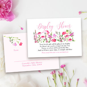Tarjeta De Recepción Etiqueta de regalo de ducha Flor silvestre rosa bo