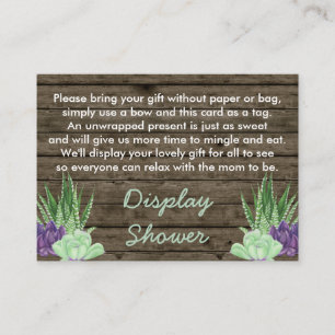 Tarjeta De Recepción Etiqueta de regalo de poema de ducha Exposición Su