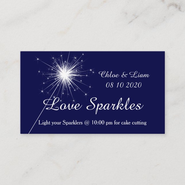 Tarjeta De Recepción Etiqueta Sparkler (Anverso)