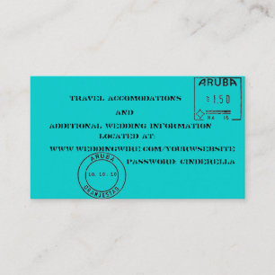Tarjeta De Recepción Etiquetas de equipaje boda inserto