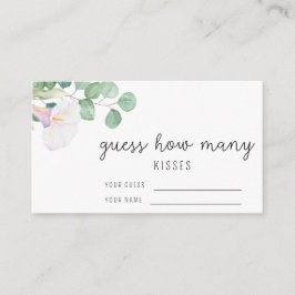 Tarjeta De Recepción Eucalipto - Adivina cuántos besos juego de novia