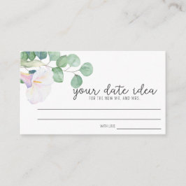 Tarjeta De Recepción Eucalipto, cala - Ideas para una noche de cita \ T