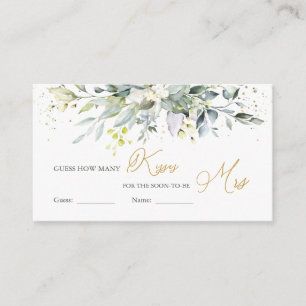 Tarjeta De Recepción Eucalipto de verde adivina cuántos besos hay en la