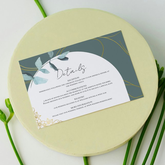 Tarjeta De Recepción Eucalipto elegante, detalles botánicos con acentos (Subido por el creador)