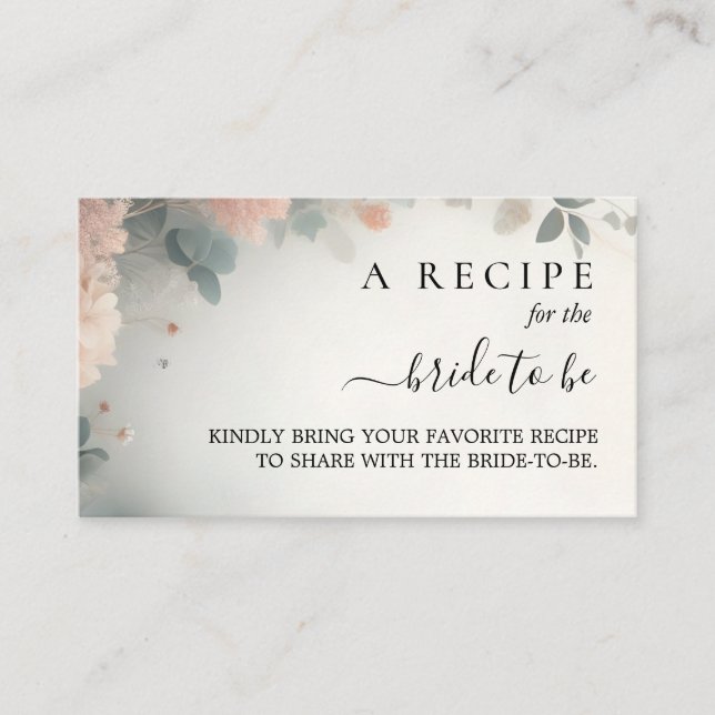 Tarjeta De Recepción Eucalipto en Encaje Tulle Azul Polvo para Despedid (Anverso)