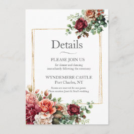 Tarjeta De Recepción Eucalipto floral Rosa