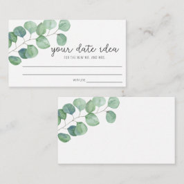 Tarjeta De Recepción Eucalipto - Ideas para una noche de cita \ Tarro d
