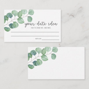 Tarjeta De Recepción Eucalipto - Ideas para una noche de cita \ Tarro d