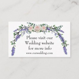 Tarjeta De Recepción Eucalipto Lavender rosas blancas rosas