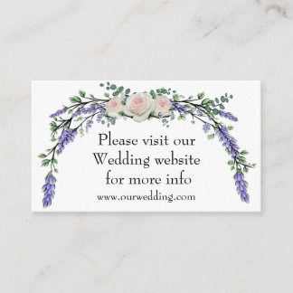 Tarjeta De Recepción Eucalipto Lavender rosas blancas rosas