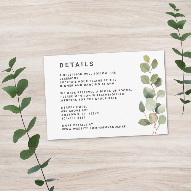 Tarjeta De Recepción Eucalipto Minimalista contemporáneo (Subido por el creador)