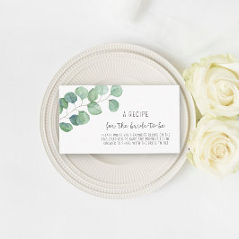 Tarjeta De Recepción Eucalipto - Receta para la futura novia