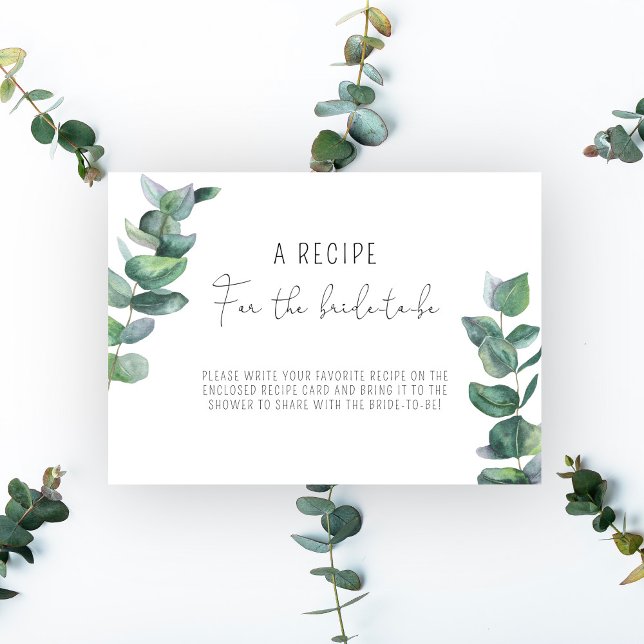 Tarjeta De Recepción Eucalipto - Receta para la futura novia (Subido por el creador)
