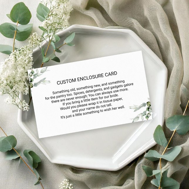 Tarjeta De Recepción Eucalipto Verde Personalizado (Subido por el creador)