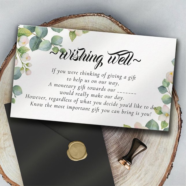 Tarjeta De Recepción Eucalyptus Bloom Deseando Bien para Boda (Subido por el creador)