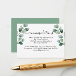 Tarjeta De Recepción Eucalyptus Boda de Verdor Botánico