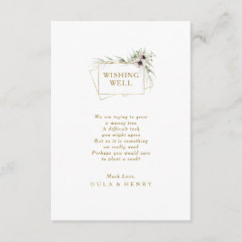 Tarjeta De Recepción Eucalyptus Boda Geométrico Oro Desear Bien