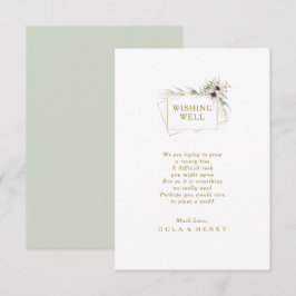 Tarjeta De Recepción Eucalyptus Boda Geométrico Oro Desear Bien