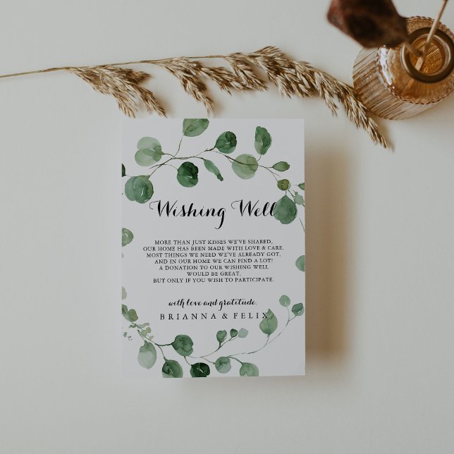 Tarjeta De Recepción Eucalyptus Calligraphy Boda Desear Bien (Subido por el creador)