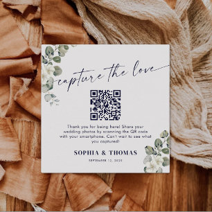 Tarjeta De Recepción Eucalyptus Captura Las Fotos Bodas Del Código QR D