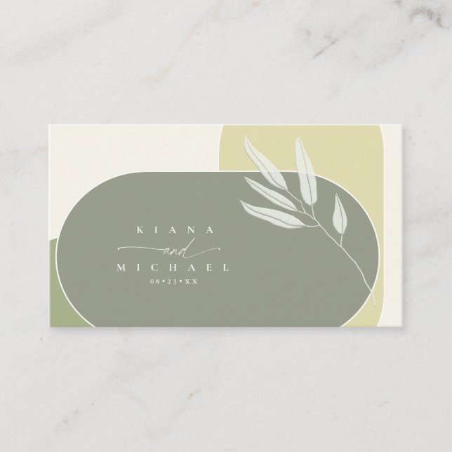 Tarjeta De Recepción Eucalyptus Color Tones Boda Green2 ID901 (Anverso)