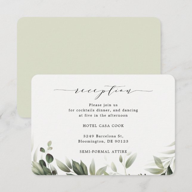 Tarjeta de recepción Eucalyptus de vegetación Senc (Anverso / Reverso)