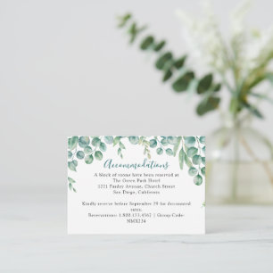 Tarjeta De Recepción Eucalyptus deja Boda
