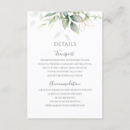 Tarjeta De Recepción Eucalyptus deja la vegetación Boda elegante de oro