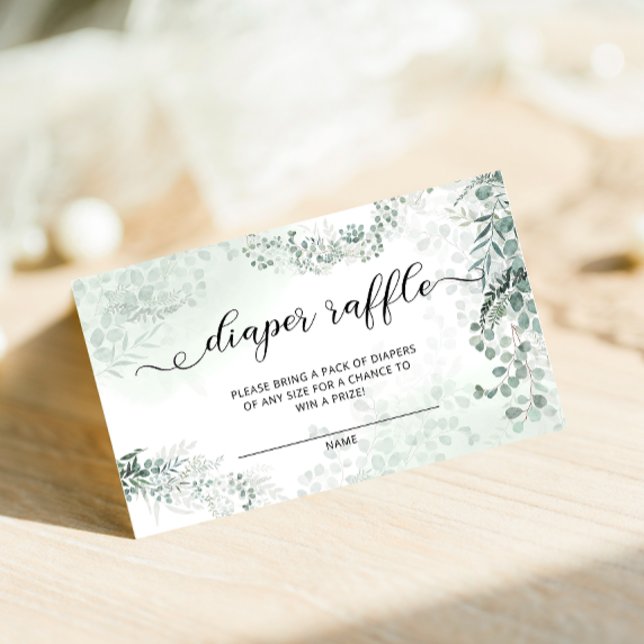 Tarjeta De Recepción Eucalyptus deja la vegetación Diaper Raffle (Subido por el creador)