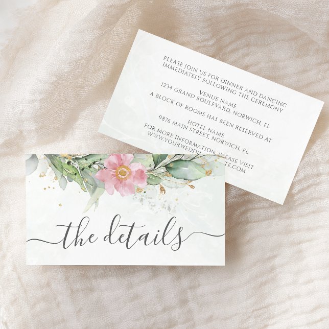 Tarjeta De Recepción Eucalyptus deja la vegetación Floral Elegante Boda (Subido por el creador)