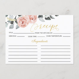 Tarjeta De Recepción Eucalyptus Dusty Rosas Receta de Ducha Británica
