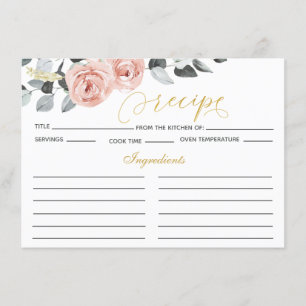 Tarjeta De Recepción Eucalyptus Dusty Rosas Receta de Ducha Británica