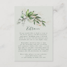 Tarjeta De Recepción Eucalyptus Elegante Vidrio Verde Británico