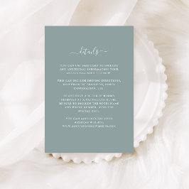 Tarjeta De Recepción Eucalyptus Escudo | Detalles del invitado del Boda
