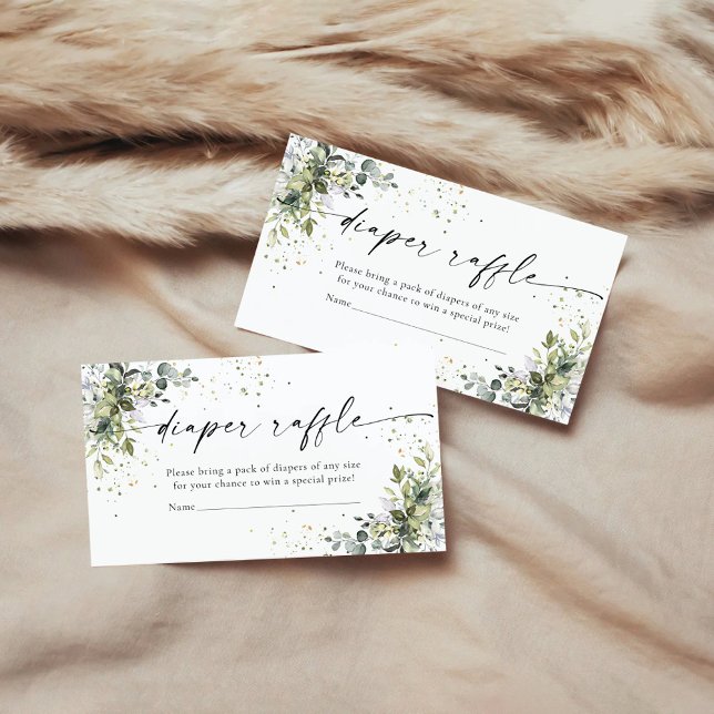 Tarjeta De Recepción Eucalyptus Floral Greenery Diaper Raffle (Subido por el creador)