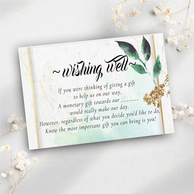 Tarjeta De Recepción Eucalyptus Floral Wishing Well for Boda (Subido por el creador)