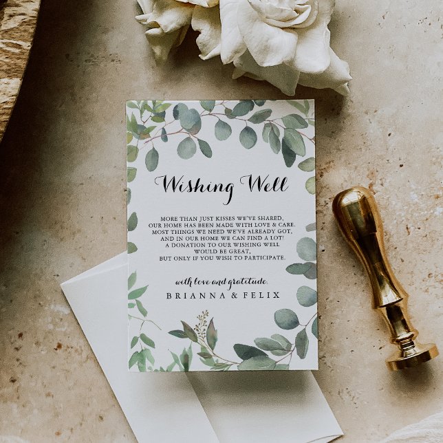 Tarjeta De Recepción Eucalyptus Foliage Delight Boda Desear Bien (Subido por el creador)