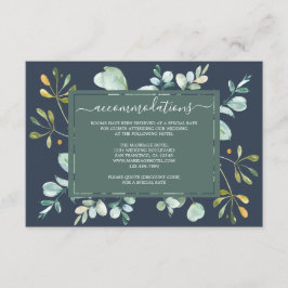Tarjeta De Recepción Eucalyptus Foliage Navy Boda Botánico Azul