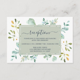 Tarjeta De Recepción Eucalyptus Foliage Navy Boda Botánico Azul