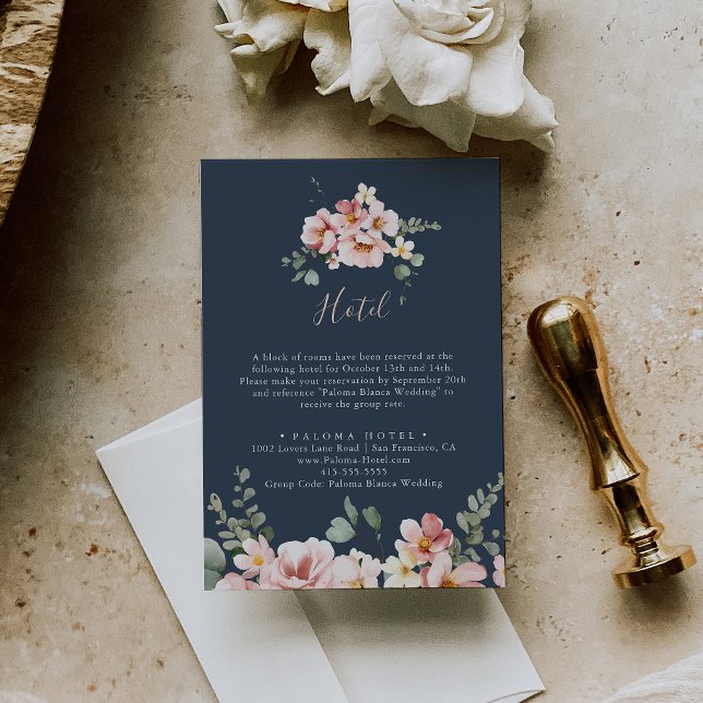 Tarjeta De Recepción Eucalyptus Garden Rosa Floral Hotel (Subido por el creador)
