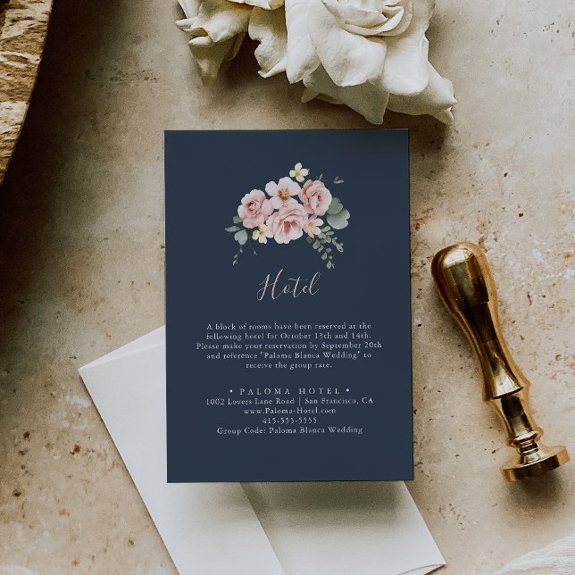 Tarjeta De Recepción Eucalyptus Garden Rosa Floral Hotel (Subido por el creador)