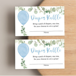 Tarjeta De Recepción Eucalyptus globo azul bebé ducha diapé rifa
