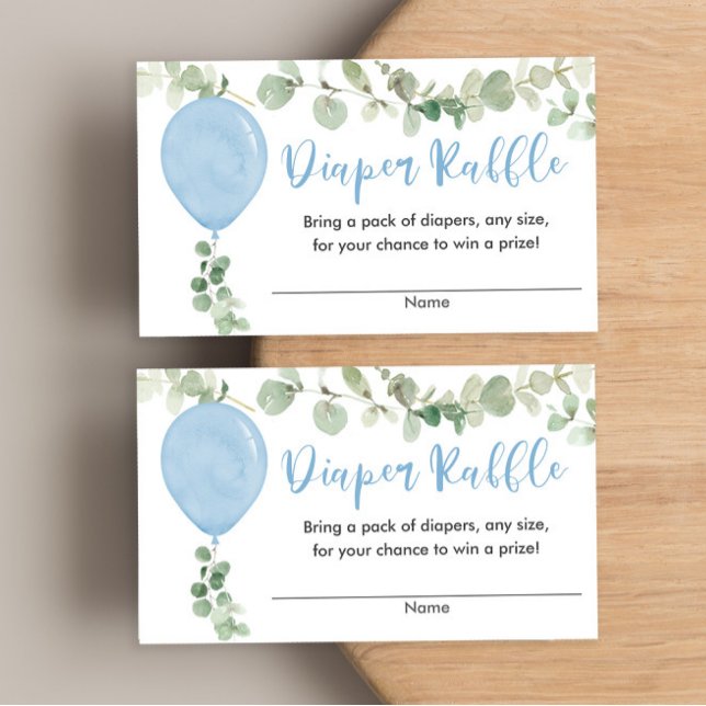 Tarjeta De Recepción Eucalyptus globo azul bebé ducha diapé rifa (Subido por el creador)