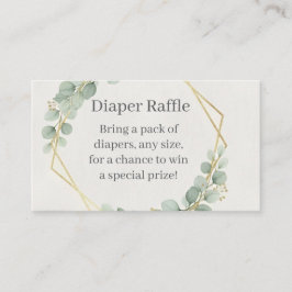 Tarjeta De Recepción Eucalyptus Gold Diaper Raffle Insert Card | Boho